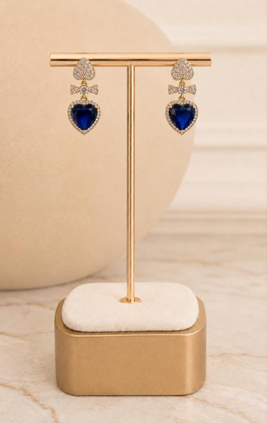 Midnight Sapphire Heart Earrings