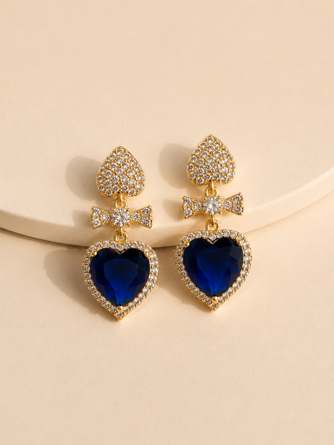 Midnight Sapphire Heart Earrings